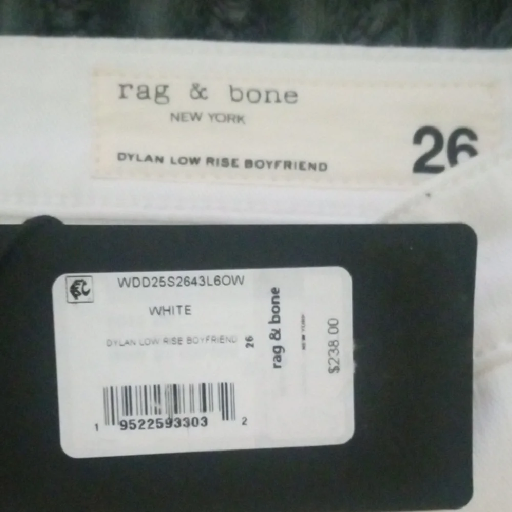 rag & bone White Straight Leg Jeans - Picture 2 of 4